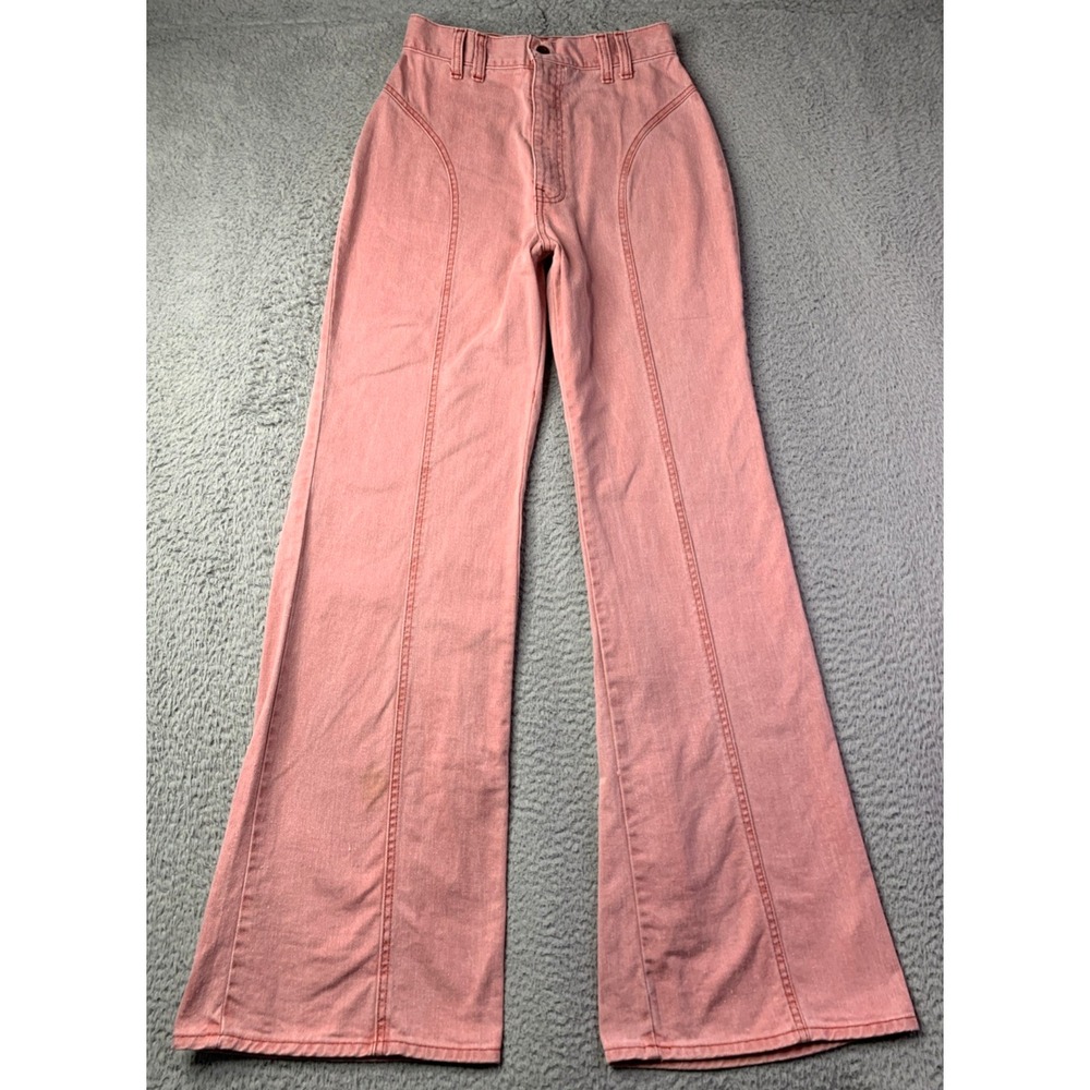 VINTAGE Levis Jeans Women Waist Size 25" High Rise Flare "Levis For Me" '76 dyed